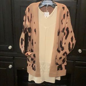 Animal print light weight cardigan. New with tag.